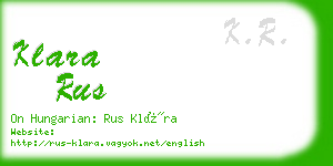 klara rus business card